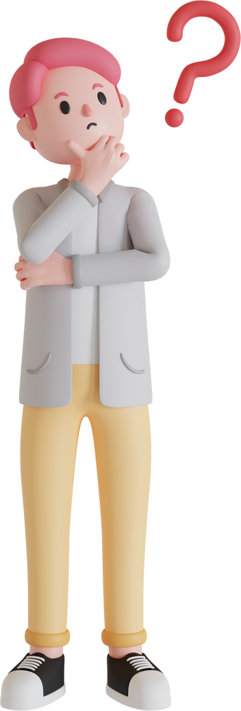 3d male character having doubt